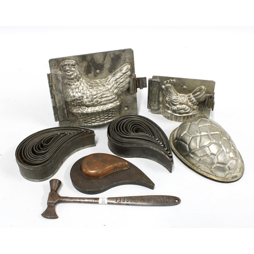 377 - A collection of early 20th chocolate moulds to include Randle & Smith of Birmingham, together with a... 