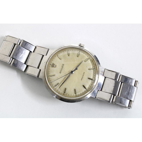 12 - ROLEX, a Gents 1950's vintage 'UFO Flying Saucer' Precision wristwatch, stainless steel case with ho... 