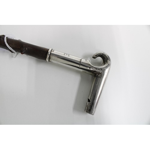 55G - Victorian silver mounted whistle cane by Callow, London 1889, 103cm long