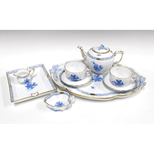 100 - Herend tete a tete set in Chinese Bouquet pattern together with Herend square dish (9)