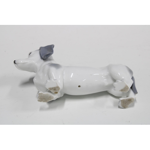 102 - Royal Copenhagen style porcelain figure of a Dachshund, 8cm high