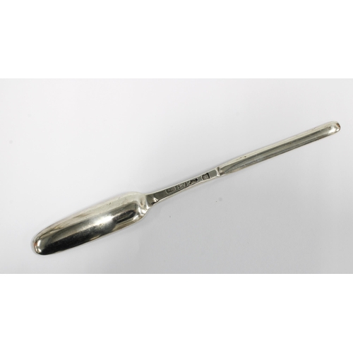 24 - Georgian silver double ended marrow scoop, London circa 1800,  22cm