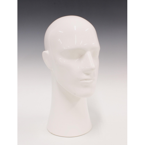 388 - White acrylic model of a head, 36cm