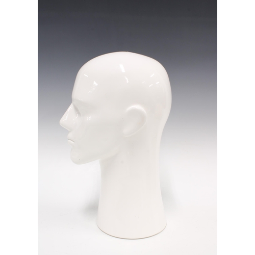 388 - White acrylic model of a head, 36cm