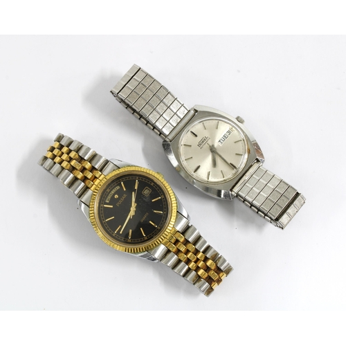 40 - ERNEST BOREL, a Gents vintage stainless steel wristwatch and a Pulsar Gents wristwatch (2)
