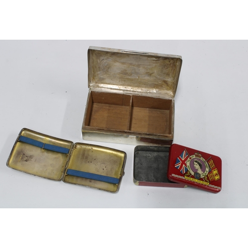 41 - George V silver cigarette box, Birmingham 1934, (a/f) together with a silver cigarette case, London ... 