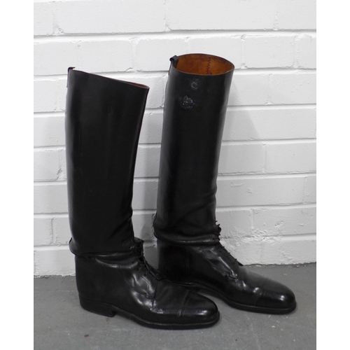 416 - Pair of Gents black leather riding boots, by Bartley & Sons of Oxford St. London, 48cm