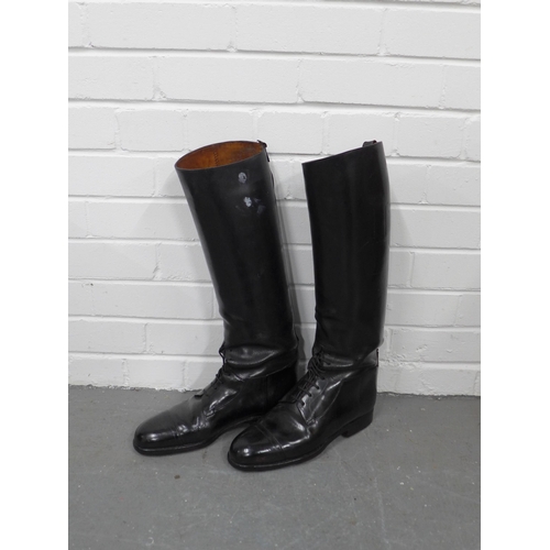 416 - Pair of Gents black leather riding boots, by Bartley & Sons of Oxford St. London, 48cm