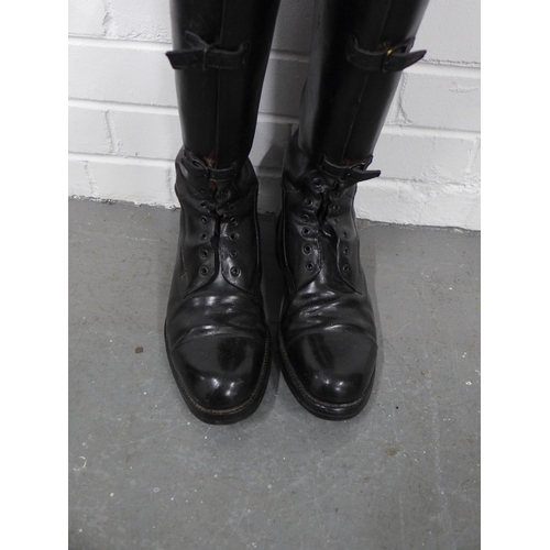 417 - Pair of black leather riding boots, 48cm