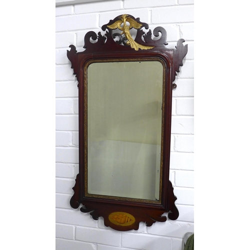 429 - Two Georgian style fretwork mirrors with an eagle motif, larger 50 x 92cm, smaller 46 x 72cm (2)