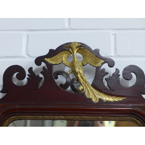 429 - Two Georgian style fretwork mirrors with an eagle motif, larger 50 x 92cm, smaller 46 x 72cm (2)