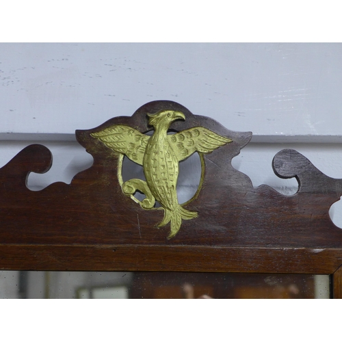 429 - Two Georgian style fretwork mirrors with an eagle motif, larger 50 x 92cm, smaller 46 x 72cm (2)