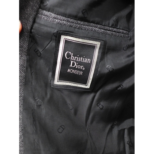 432 - Christian Dior Monsieur grey herringbone coat, flat measurements approximately 48cm shoulder to shou... 