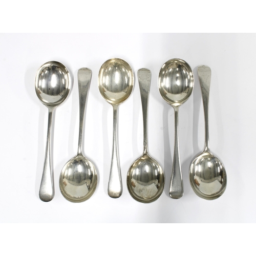 46 - George VI set of six Mappin & Webb silver soup spoons, Sheffield 1950 (6)