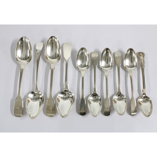 47 - Set of ten various silver spoons (10)