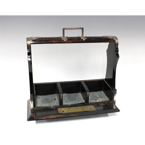 52 - Victorian rosewood and silver mounted tantalus, Chapman, Son & Co, London 1890, 36 x 33cm