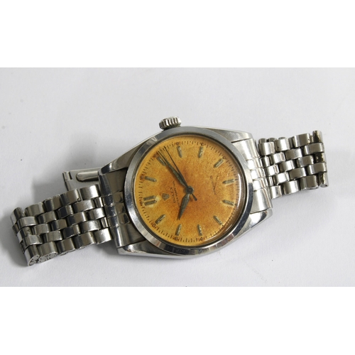 65 - ROLEX, a Gents 1950's vintage Oyster Perpetual Precision stainless steel wristwatch with arrowhead h... 