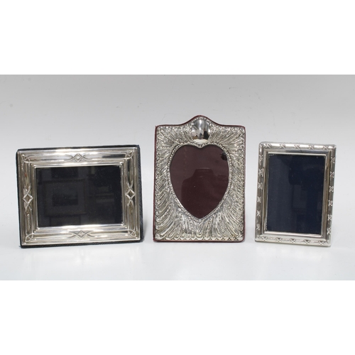 65A - Three silver photograph frames and three silver plates frames, various sizes and pattern (6)