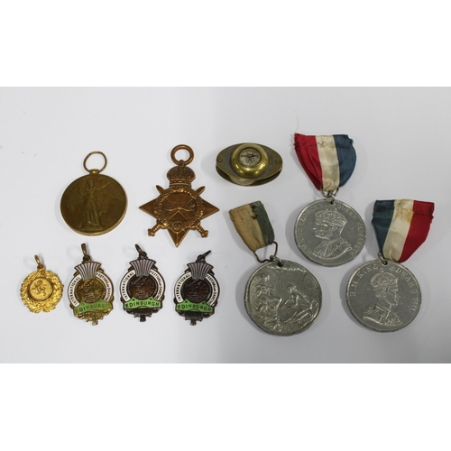 67 - WWI victory medal and 1914 - 15 star, awarded to Pte T McPhail S-8265, commemorative medals, four Hi... 