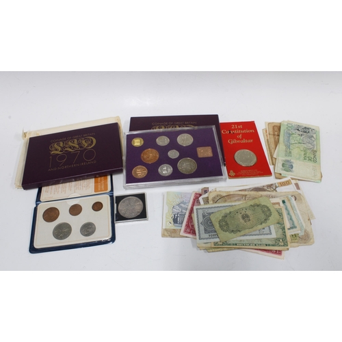 68 - A collection of Pre Decimal coins and banknotes to include a Coinage of Great Britain and Northern I... 