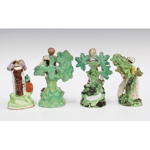 74 - A group of four early 19th century Walton and Staffordshire figures, (all a/f) tallest 13cm (4)