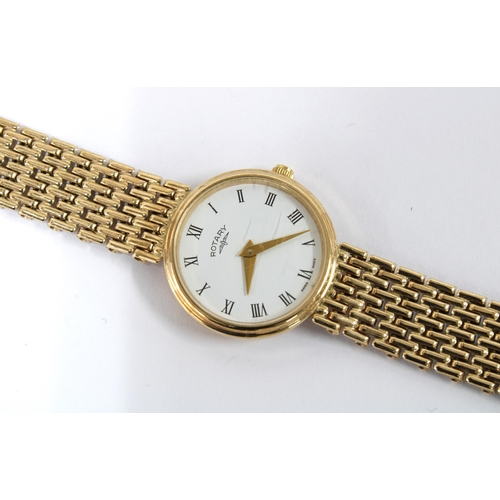 9 - ROTARY, a lady's 9ct gold wristwatch on a 9ct gold bracelet strap, Birmingham 1994, with original pr... 