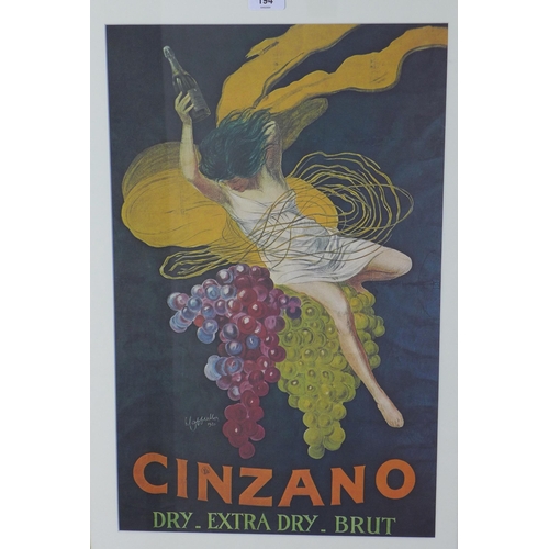 445 - Set of three reproduction Cinzano posters, framed under glass, size overall including frames 48 x 70... 