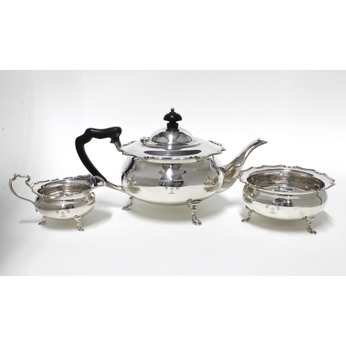 55 - George V silver three part teaset, Sheffield 1911 (3)