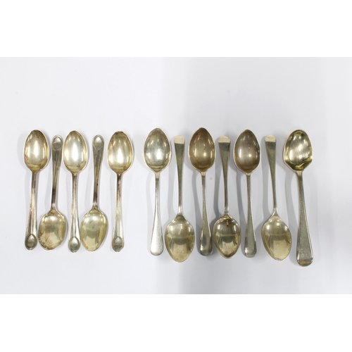 6 - Set of 6 Sheffield silver teaspoons, a georgian silver teaspoon and 5 Mappin & Webb silver teaspoons... 