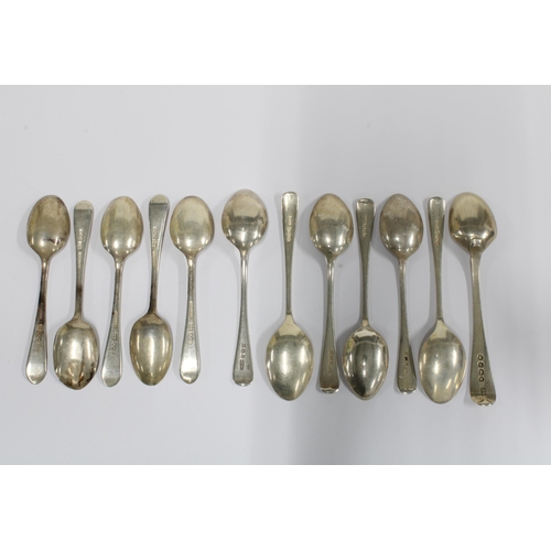 6 - Set of 6 Sheffield silver teaspoons, a georgian silver teaspoon and 5 Mappin & Webb silver teaspoons... 