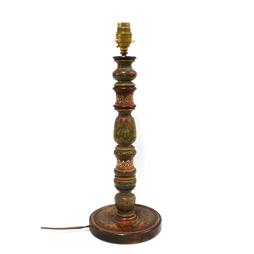 399 - Indian knop stemmed table lamp base and shade