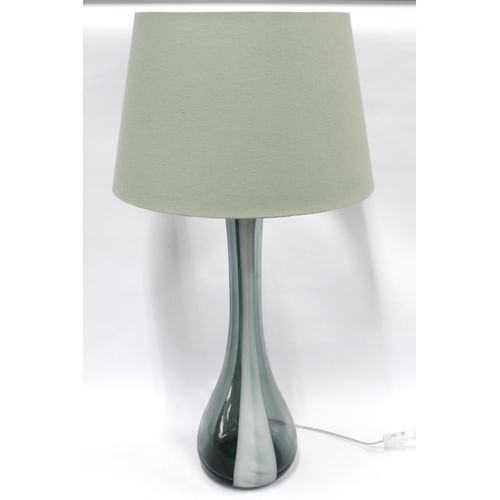 404 - Contemporary glass table lamp base and shade,  50cm high excluding fitting