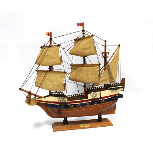 434 - The Golden Hind, model ship, 46cm high