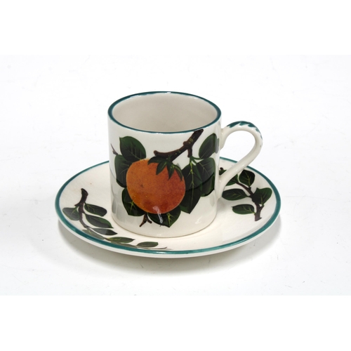 111 - Griselda Hill Pottery cup and saucer painted with oranges pattern (2) 13cm.