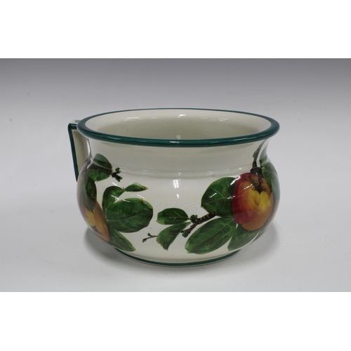 115 - Wemyss Pottery, an apple patterned chamber pot , impressed mark, 27 x 14cm.