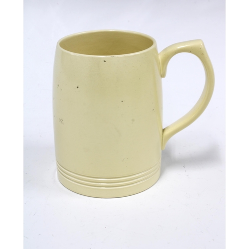 122 - Keith Murray for wedgwood, a pottery tankard with facsimile signature to base, 14 x 12cm.