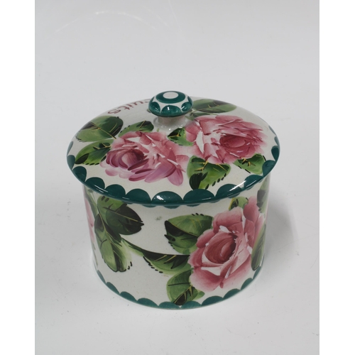 138 - WEMYSS Biscuits barrel and cover, hand painted with cabbage roses, , painted & impressed marks, 13 x... 