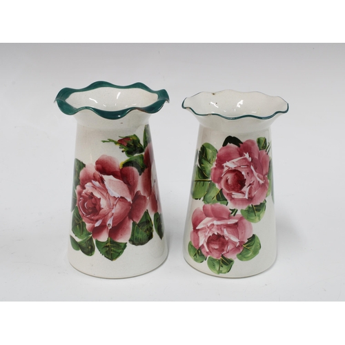 140 - Two Wemyss Grosvenor vases, each painted with cabbage roses, impressed WEMYSS marks and one with yel... 