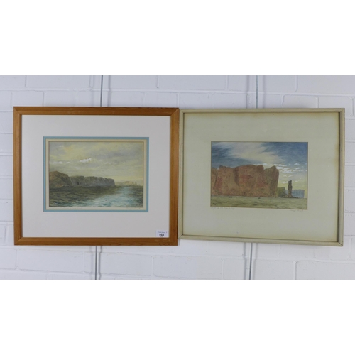 168 - PIAZZI SMYTH, pair of watercolours to include Cliffs old man of Hoy and Coastline Eastward of Cape W... 