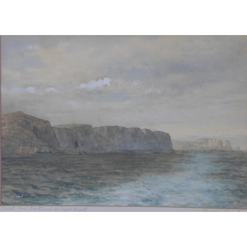 168 - PIAZZI SMYTH, pair of watercolours to include Cliffs old man of Hoy and Coastline Eastward of Cape W... 