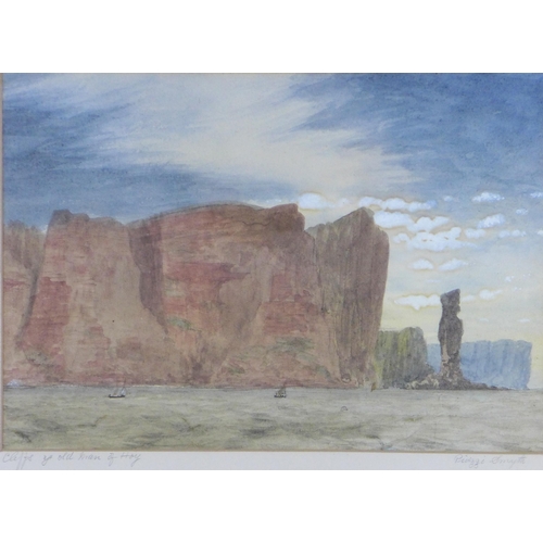 168 - PIAZZI SMYTH, pair of watercolours to include Cliffs old man of Hoy and Coastline Eastward of Cape W... 