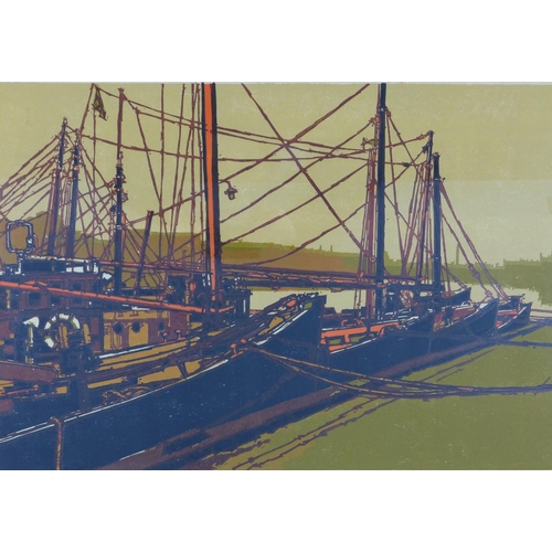 170 - H.J JACKSON, FISH WHARF, Artist Proof , signed in pencil and dated '69, framed under glass, 56 x 39c... 