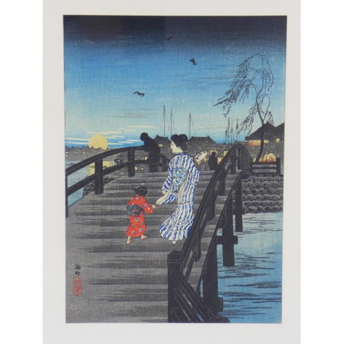 174 - Two Japanese prints, framed under glass, 17 x 24cm (2)