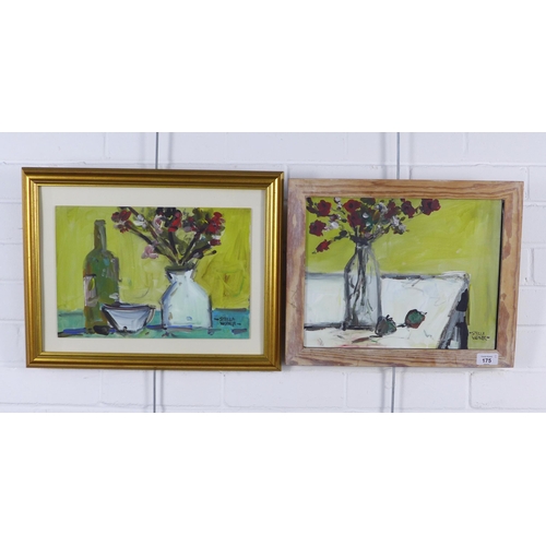 175 - STELLA WEAVER, pair of still life oil on card, signed and framed under glass, 34 x 26.5cm, (2)