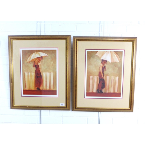 189 - MARK SPAIN, (BRITISH 1962) pair of colour prints, framed under glass, 55 x 65cm including frames (2)