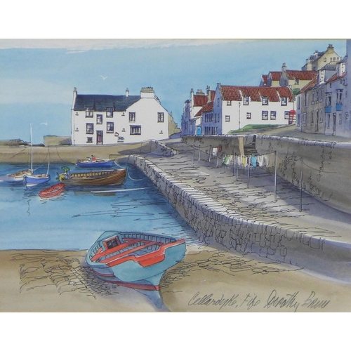 193 - DOROTHY BRUCE, CELLARDYKE, FIFE, mixed media, signed and framed under glass, 20 x 15cm