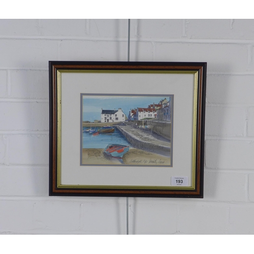 193 - DOROTHY BRUCE, CELLARDYKE, FIFE, mixed media, signed and framed under glass, 20 x 15cm