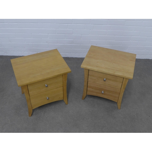 223 - Pair of modern beechwood bedsides, 50 x 51 x 40cm. (2)