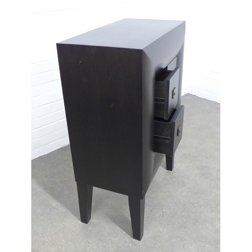 237 - Contemporary ebonised four drawer cabinet, 66 x 96 x 36cm.