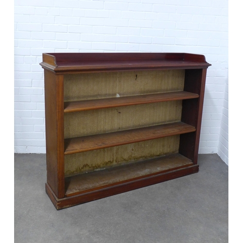 296 - 19th century mahogany open bookcase, 108 x 138 x 34cm.